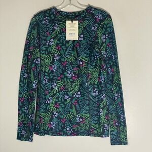 Duluth Trading Co Shirt Womens Small Floral Print Buck Naked Base Layer Top